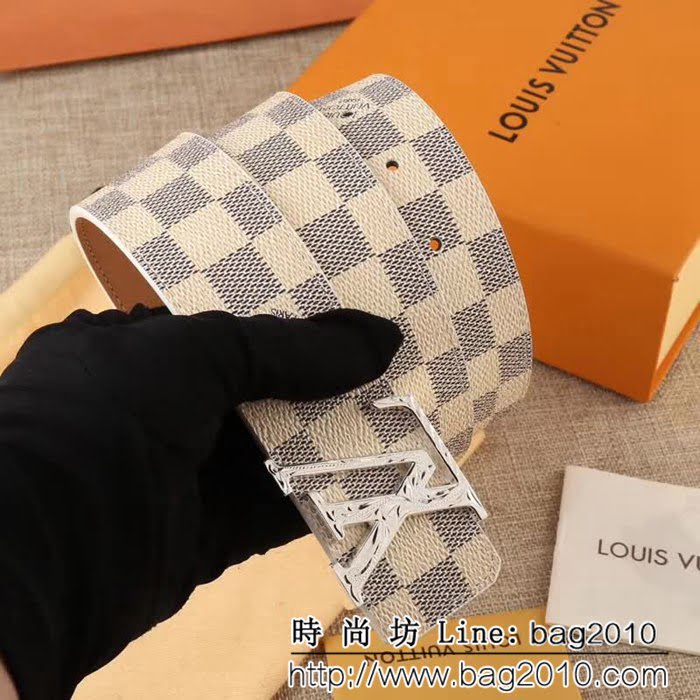 路易威登LV Monogram帆布 金色LV首字母帶扣 男士皮帶 LHG1648